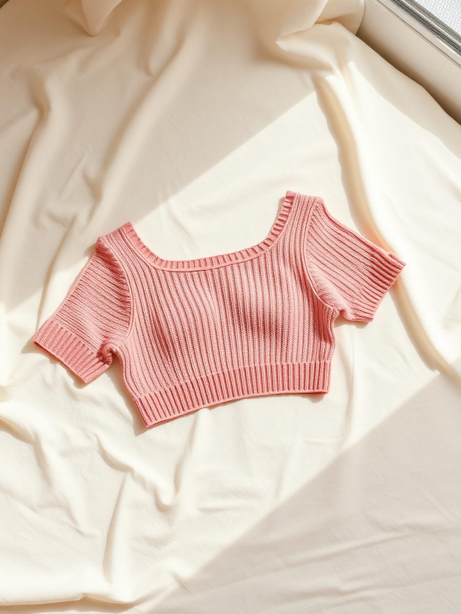 Cropped Tricot Rosa