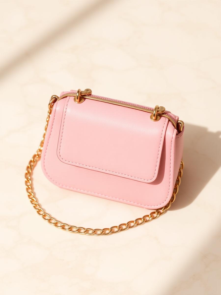 Bolsa Mini Rosé com Corrente